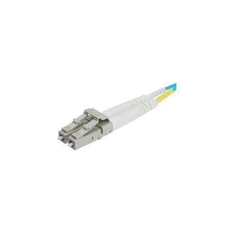 Cable Wholesale LC OM3 Duplex 2.0mm Fiber Optic Patch Cord, OFNR / LSZH, Multimode 50/125, Aqua Jacket, Beige LCLC-31001
